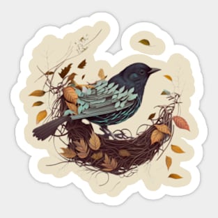 bird in the leaves Sticker